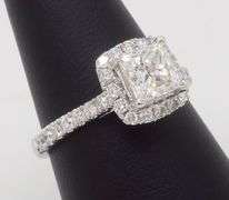 Stunning Princess Cut Halo Diamond Engagement Ring