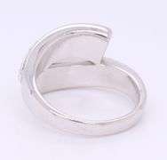 925 Sterling Silver Bypass Crystal Ring