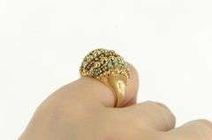 14K Yellow Gold 1960's Domed Turquoise Sapphire Striped Ring