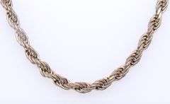 Vintage Sterling Silver Rope Chain Necklace