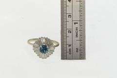 18K White Gold 2.75 Ctw Blue Topaz Diamond Engagement Ring