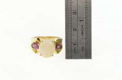 14K Yellow Gold Natural Opal Tourmaline Vintage Statement Ring