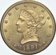 1891-CC $10 Liberty Head Gold Eagle