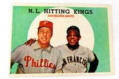 1959 Ashburn & Mays N.L. Hitting Kings Baseball Card