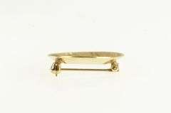 14K Yellow Gold Diamond Cut Vintage Textured Circle Concave Pin/Brooch