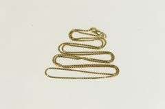 14K Yellow Gold 1.2mm Box Link Square Classic Chain Necklace