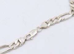 Italian 925 Sterling Silver Heavy Figaro Chain Necklace