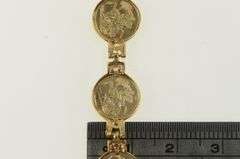 14K Yellow Gold Queen Elizabeth 1988 Tribute Coin Chain Bracelet