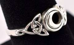 Witchy Moon Ring In Sterling Silver
