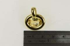 14K Yellow Gold Oval Citrine Vintage Classic Statement Pendant