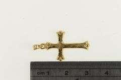 14K Yellow Gold Cross Christian Faith Traditional Jesus Charm/Pendant