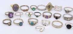 Big Group Lot of Vintage 925 Sterling Silver Rings