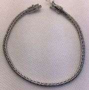 GORGEOUS AND STYLISH 14K WHITE GOLD BLACK DIAMOND TENNIS BRACELET