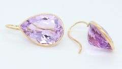 Favorite Yellow Gold Bezel Set Amethyst Earrings