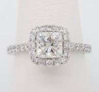 Stunning Princess Cut Halo Diamond Engagement Ring