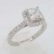 Stunning Princess Cut Halo Diamond Engagement Ring