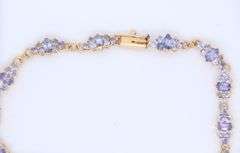 Pleasing Yellow Gold Tanzanite Cluster Bracelet