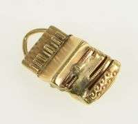 14K Yellow Gold Articulated Accordion Music Instrument Charm/Pendant