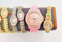 INCREDIBLE GROUP LOT OF LADIES GEMSTONE WATCHES- 8x BRAND NEW WATCHES