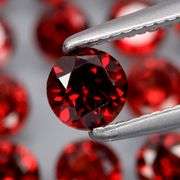 Premium 8.71ct solitaire cut cherry red Garnet set