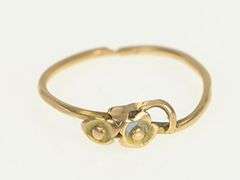 10K Yellow Gold Flower Daisy Ornate Vintage Simple Child's Ring