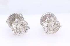 5.38ctw Round Diamond Solitaire Stud Earrings in Platinum
