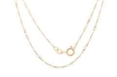 14K Yellow Gold 1.3mm Figaro Link Vintage Fancy Chain Necklace