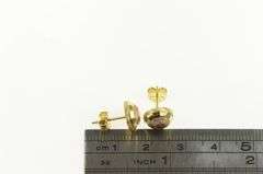 14K Yellow Gold Domed Tri Tone Geometric Statement Stud Earrings