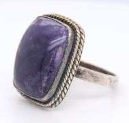925 Sterling Silver Purple Stone Ring