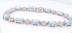 Sterling Silver Signed DK Gemstone Bracelet