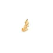 14K Yellow Gold 3D Dog With Collar Tag Charm Pet Puppy Charm/Pendant