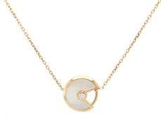 Cartier Amulette De Cartier Mother of Pearl and Diamond Bracelet in 18K W/Pouch and Paper