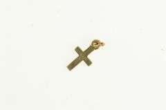 14K Yellow Gold Cross Christian Faith Symbol Simple Charm/Pendant
