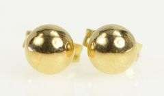 14K Yellow Gold 5.1mm Ball Sphere Classic Round Stud Earrings