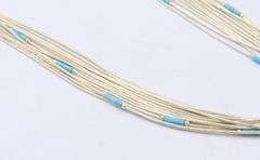 Sterling Silver 12 Strand Turquoise Necklace