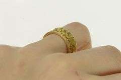 14K Yellow Gold 8.0mm Textured Nugget Gold Rush Band Ring