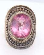Vintage Sterling Silver Pink Spinel Ring