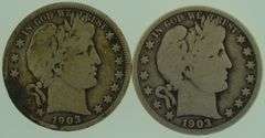 Two(2) 1903 Barber Half Dollar
