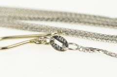 14K White Gold 0.7mm Squared Wheat Foxtail Link Chain Necklace