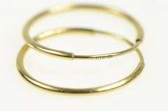 10K Yellow Gold 18.9mm Vintage Classic Simple Hoop Earrings