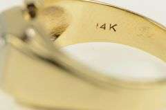 14K Yellow Gold 1960's Diamond Squared Men's Wedding Ring