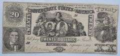 $20 Sept 2 1861 CSA Note