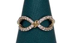 14K Gold Sparkling Infinity Ring