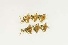 14K Yellow Gold Tiered Sea Conch Shell Vintage Dangle Earrings