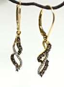 Fascinating Rose Gold Chocolate and White Diamond  Earrings
