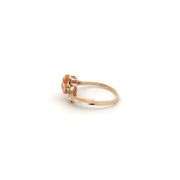 10K Yellow Gold 1960s' Retro Citrine Heart Love Symbol Ring