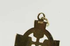 14K Yellow Gold Celtic Cross Ornate Faith Symbol Pendant