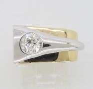 Contemporary Two-Tone Diamond Ring
