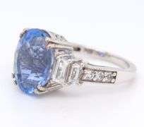 Sterling Silver Fancy Iolite CZ Cocktail Ring