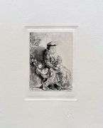 Rare Collectible Etching by Rembrandt, Jacob Caressing Benjamin